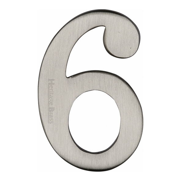 C1568 6/9-SN • 51mm • Satin Nickel • Heritage Brass Self Adhesive Numeral 6/9